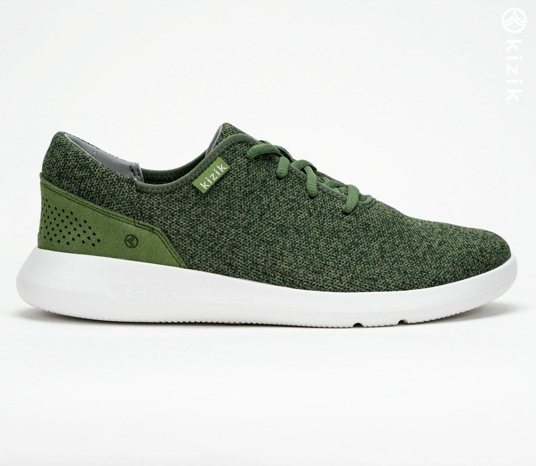 Kizik Madrid Eco Knit Shoes Olive | CA_Y28